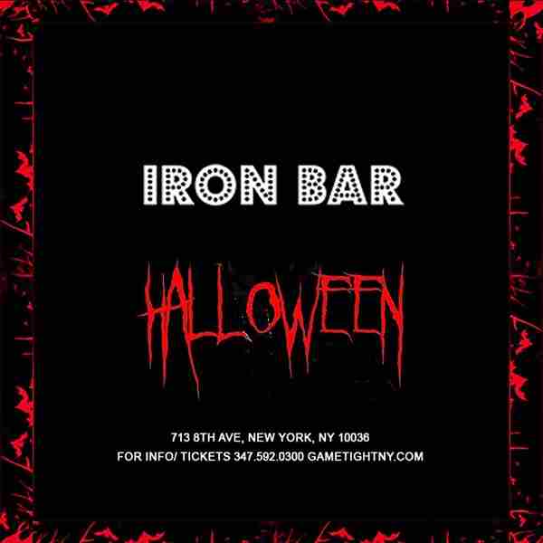 Iron Bar NYC Times Square Halloween party 2024 only $15 in Morristown on 26 Oct