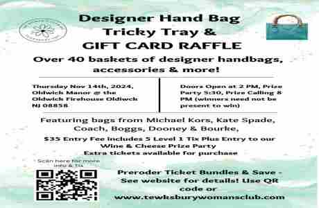 Designer Handbag Tricky Tray in Oldwick on 14 Nov