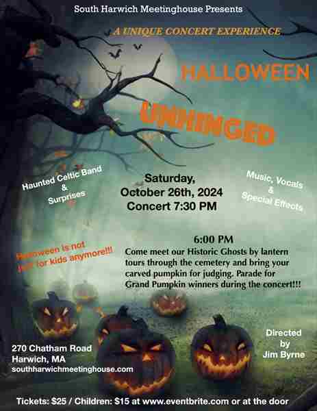 A New Reimagined Halloween: UNHINGED ~ A Unique Concert Experience! in Harwich on 26 Oct