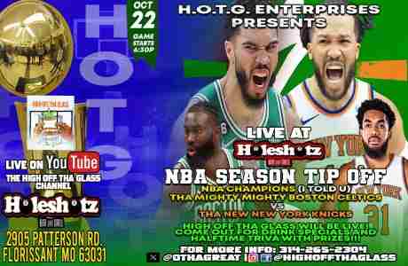 NBA SEASON TIP-OFF WATCH PARTY Boston Celtics vs New York Knicks in Florissant on 22 Oct