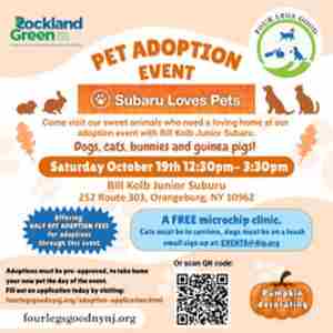 RG CARES Animal Shelter / Bill Kolb, Jr. Subaru hosting adoption and pet microchipping event in Orangeburg on 19 October 2024