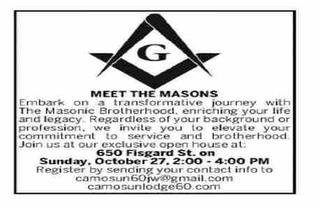 Meet the Masons in Victoria on 27 Oct