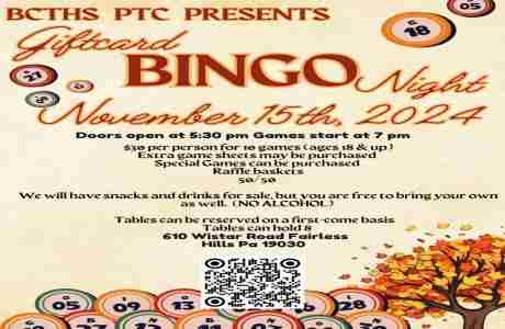 Gift Card Bingo in Fairless Hills on 15 Nov