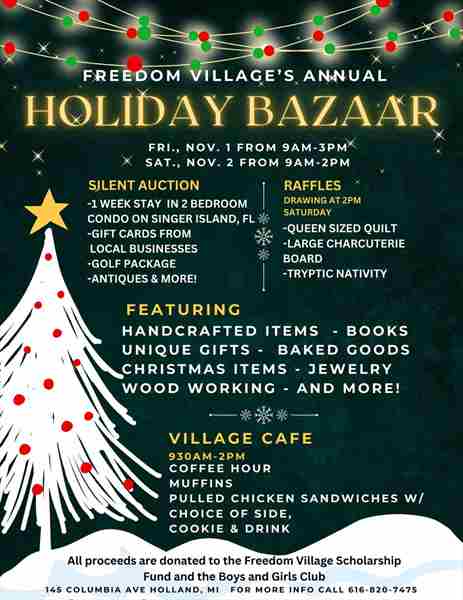 Freedom Village Annual Holiday Bazaar in Holland on 1 Nov