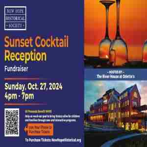 New Hope Historical Society 2024 Sunset Cocktail Reception Fundraiser in New Hope on 27 Oct