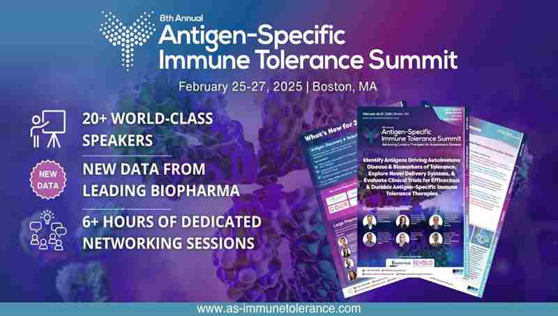 8th Antigen-Specific Immune Tolerance Summit in Boston on 25 Feb