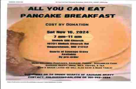 AYCE Pancakes at Shiloh UM Church in Hagerstown on 16 Nov