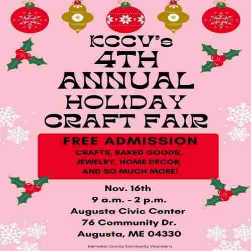 KCCV's 4th Annual Holiday Craft Fair in Augusta on 16 Nov