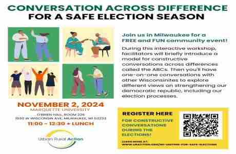 Conversation Across Difference for a Safe Election Season in Milwaukee on 2 Nov