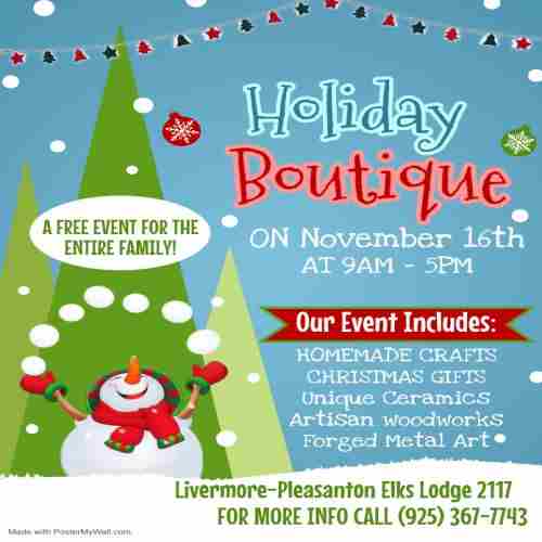 Holiday Boutique at Livermore-Pleasanton Elks in Livermore on 16 Nov