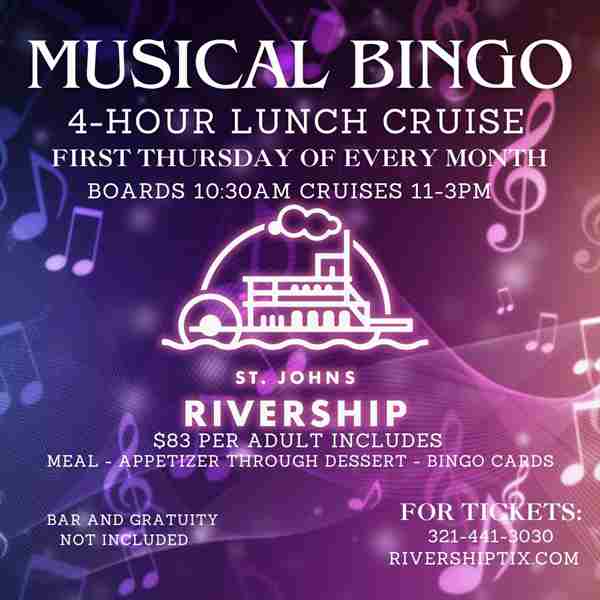 St Johns Rivership Co:  Musical Bingo and Luncheon Cruise in Sanford FL in Sanford on 7 Nov