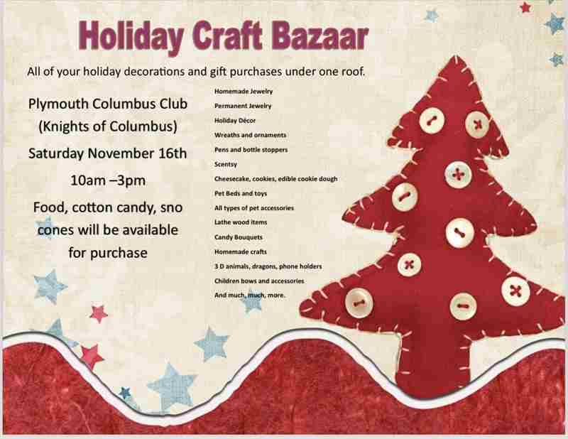 Holiday Bazaar in Plymouth on 16 Nov