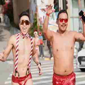 Santa Skivvies Run in San Francisco on 8 Dec