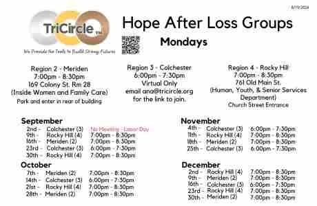 TriCircle's Hope After Loss Support Group in Meriden on 18 Nov