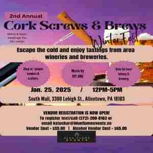 Cork Screws and Brews Winter Fest in Allentown on 25 Jan