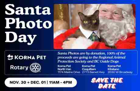 Pet photo with Santa at Korna Pet in North Vancouver on 30 Nov