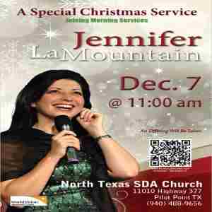 Christmas Community Concert with Jennifer LaMountain at the North Texas SDA Church in Pilot Point on 7 Dec