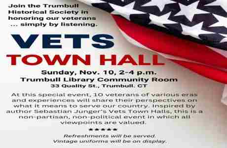 Vets Town  Hall in Trumbull on 10 Nov