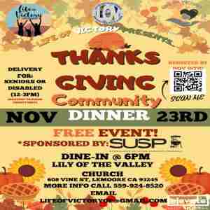 Free Community Thanksgiving Dinner in Lemoore on 23 Nov