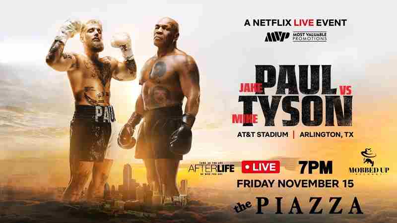 Tyson vs Paul: Official Watch Party at Piazza - FREE COVER! in Aurora on 15 Nov