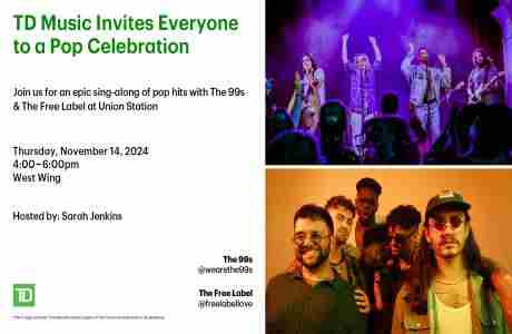 TD Music Invites Everyone to a Pop Celebration! in Toronto on 14 Nov