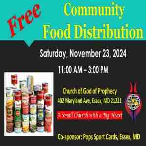 Free Community Food Distribution in Maryland on 23 Nov