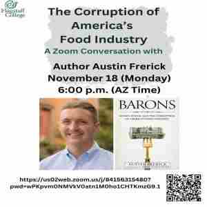 "The Corruption of America's Food Industry" in Flagstaff on 18 Nov