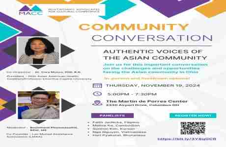 Community Conversation - Authentic Voices of the Asian Community, November 19, 2024 5:00pm - 7:30pm in Columbus on 19 Nov