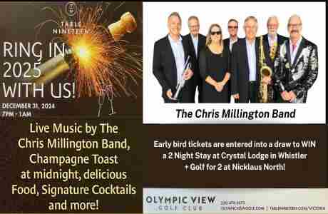 Celebrate New Year's Eve with The Chris Millington Band at Olympic View Golf Club Table Nineteen! in Victoria on 31 December 2024