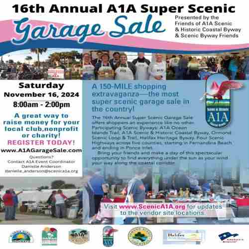 A1A Super Scenic 150 Mile Garage Sale in Flagler Beach on 16 Nov