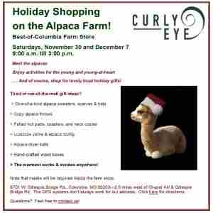 Holiday Shopping on the Farm in Columbia on 30 Nov