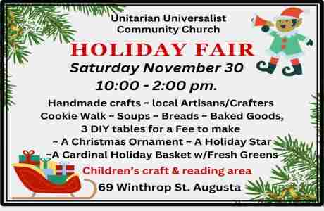 UUCC Holiday Fair in Augusta on 30 Nov