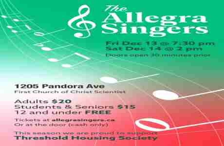 Allegra Singers In Concert in Victoria on 13 Dec