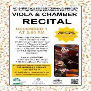 Viola and Chamber Recital in Victoria on 1 Dec