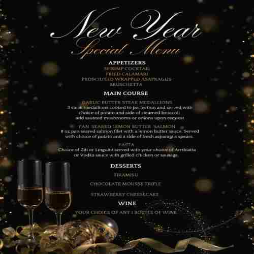 New Years Eve Dinner for 2 at Caliendos in Winfield on 31 Dec