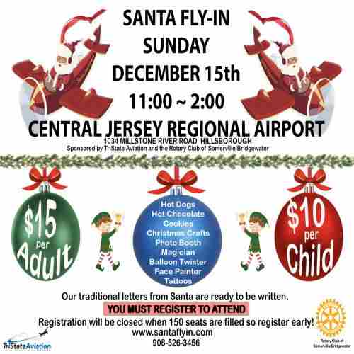 Santa Fly In in Hillsborough Township on 15 Dec