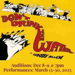 Treasure Coast Theatre holds auditions for the classic comedy, "Don't Drink the Water" in Port St  Lucie on 8 Dec