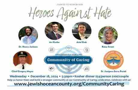 Community of Caring Honoring Heroes Against Hate in Ocean on 18 Dec