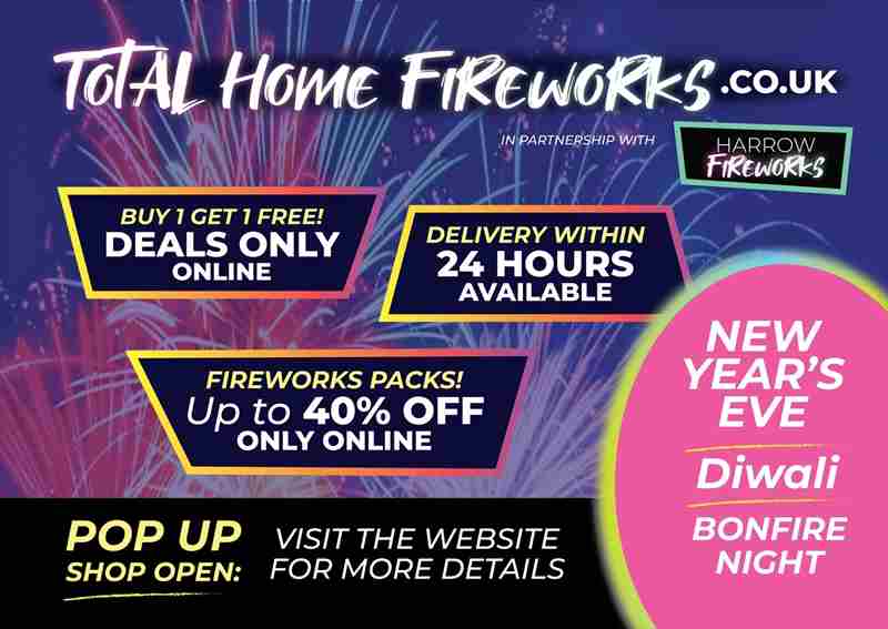 New years Eve 2024 Fireworks Display at home with Total Home Fireworks and Harrow in UK on 22 Dec