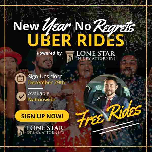 New Year No Regrets Uber Rides in Sugar Land on 7 Dec