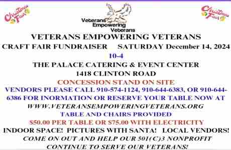 Veterans Empowering Veterans Holiday Craft Fair Fundraiser 14 December in Fayetteville on 14 Dec