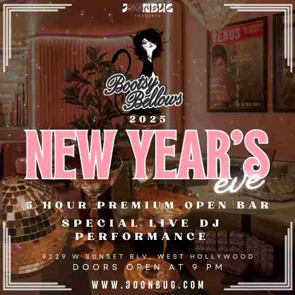 Bootsy Bellows NYE 2025 in West Hollywood on 31 Dec