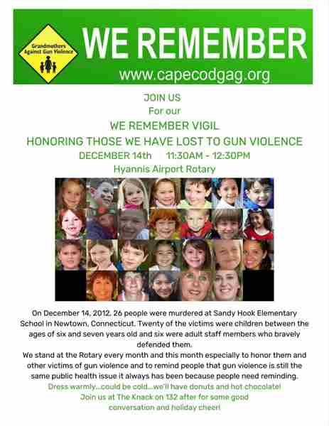 REMEMBRANCE RALLY FOR VICTIMS OF GUN VIOLENCE in Massachusetts on 14 Dec