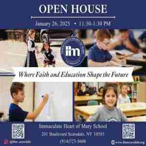 Immaculate Heart of Mary School Open House in Scarsdale on 26 Jan