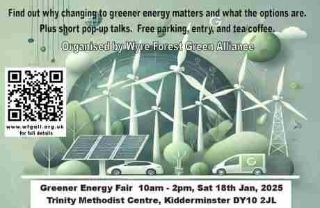 Greener Energy Fair in Kidderminster on 18 Jan