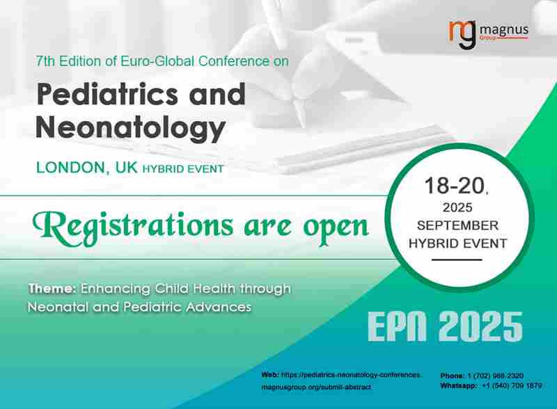 7th Edition of Euro-Global Conference on Pediatrics and Neonatology in London on 18 Sep