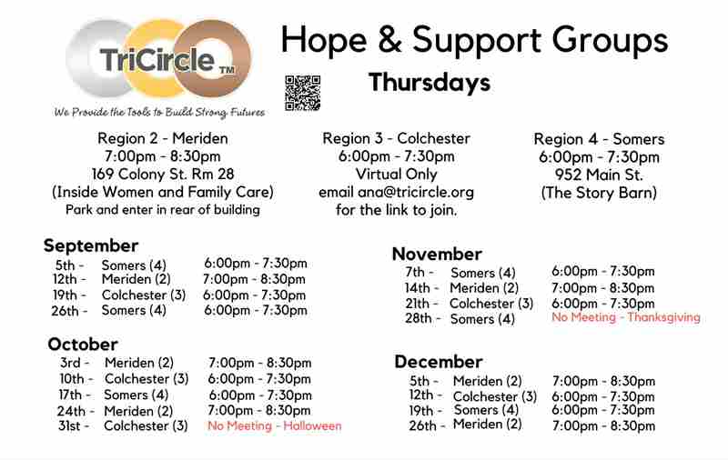 TriCircle's Hope and Support Group in Meriden on 26 Dec