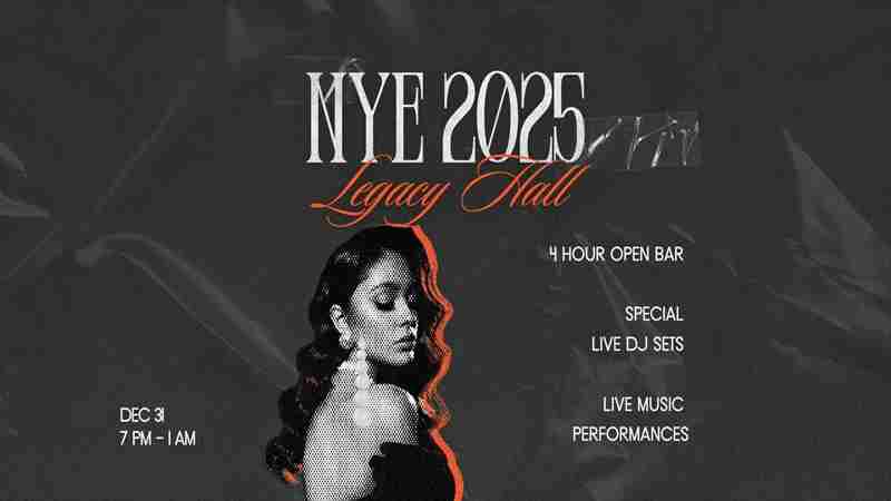 Legacy Hall 2025 New Years Party! in Plano on 31 Dec