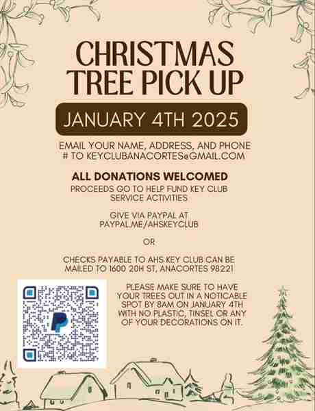 AHS Key Club's Annual Christmas Tree Pickup in Washington on 04 January 2025