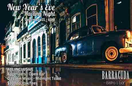 New Year's Eve Havana Night at Barracuda Bistro and Bar in New Haven on 31 Dec